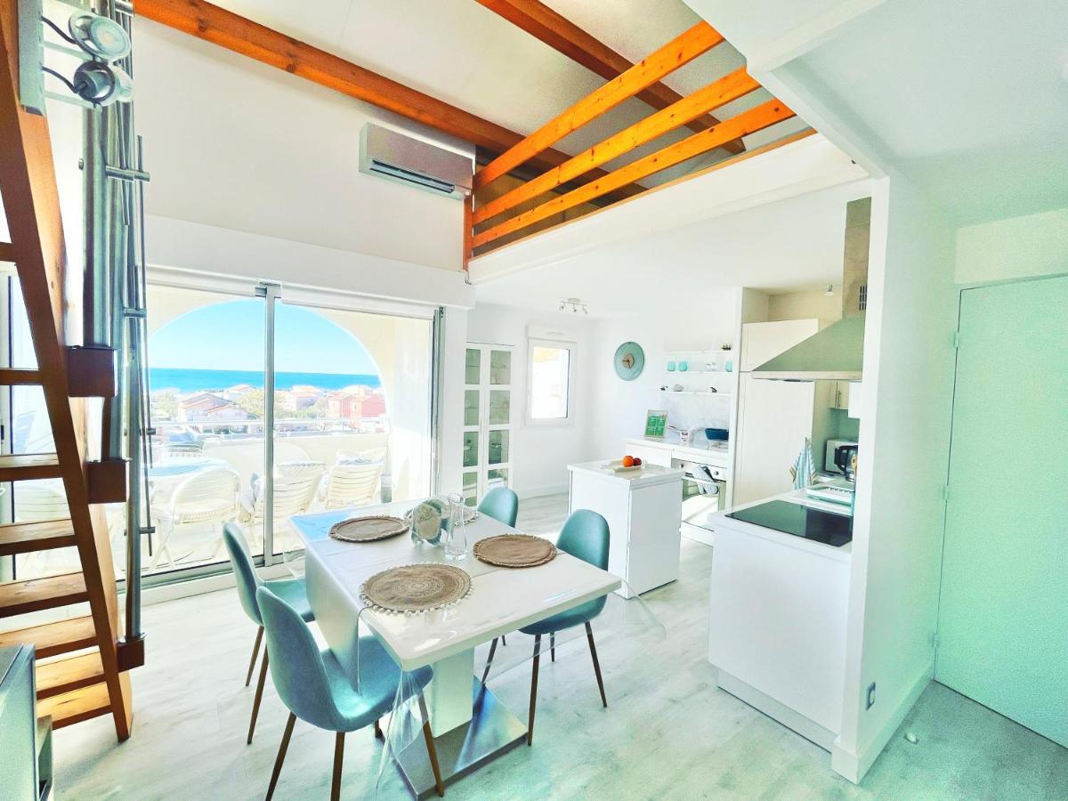 La Sirene - Loft Moderne Et Lumineux Avec Vue Panoramique Sur Mer Mediterranee Et Port De Plaisance Фронтиньян Экстерьер фото